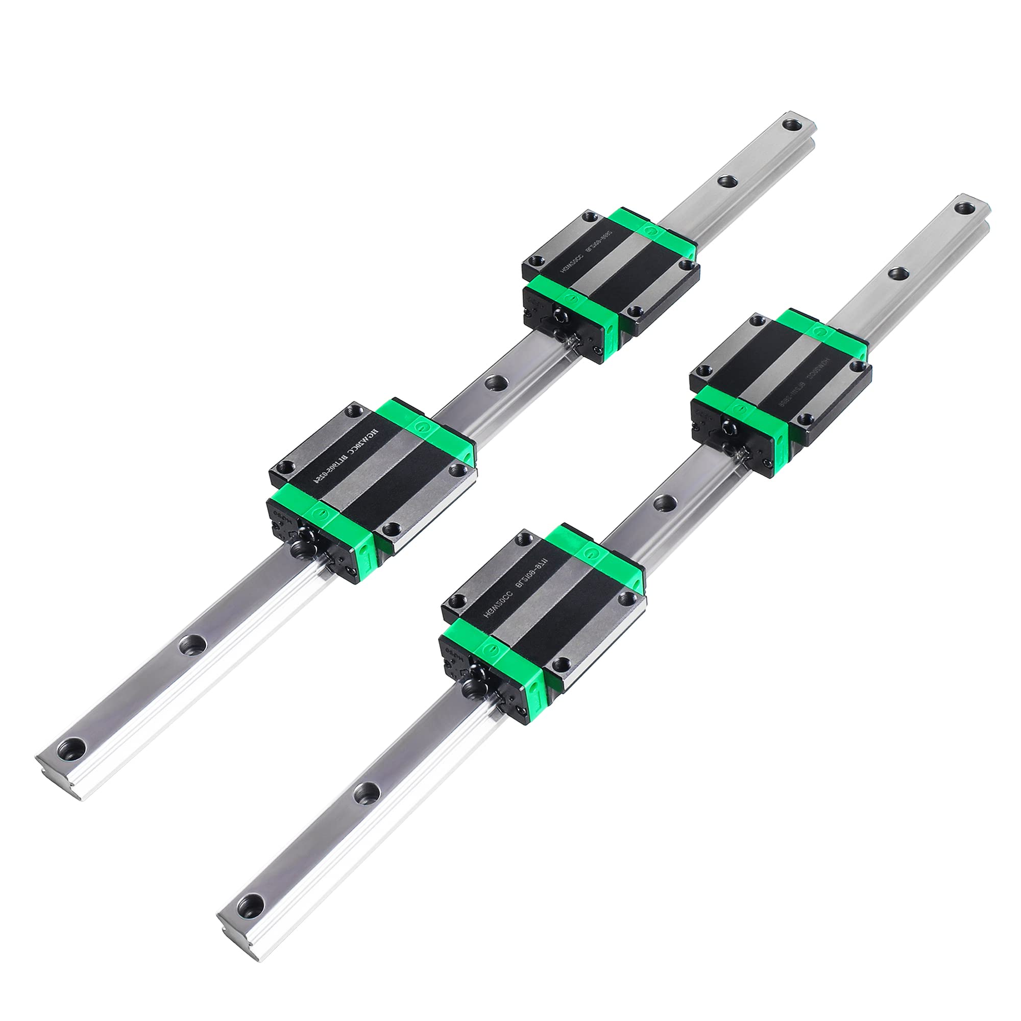 CNCMANS Guía lineal 2 unidades HGR20-1500 mm guía lineal con 4 piezas HGW20CC bloque deslizante para máquinas automatizadas (HGR20 1500 mm)