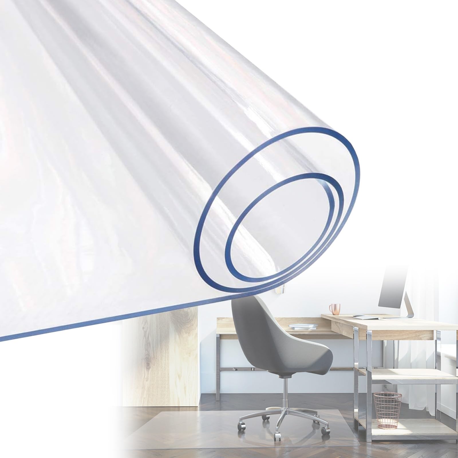 Sottomano Da Scrivania Trasparente Spessore 1.5mm Sicuro E Inodore, PVC Sedia Office Tappeto Prevenire Danni Al Pavimento, Arrotolare E Conservare, Riutilizzabile(120x180cm)