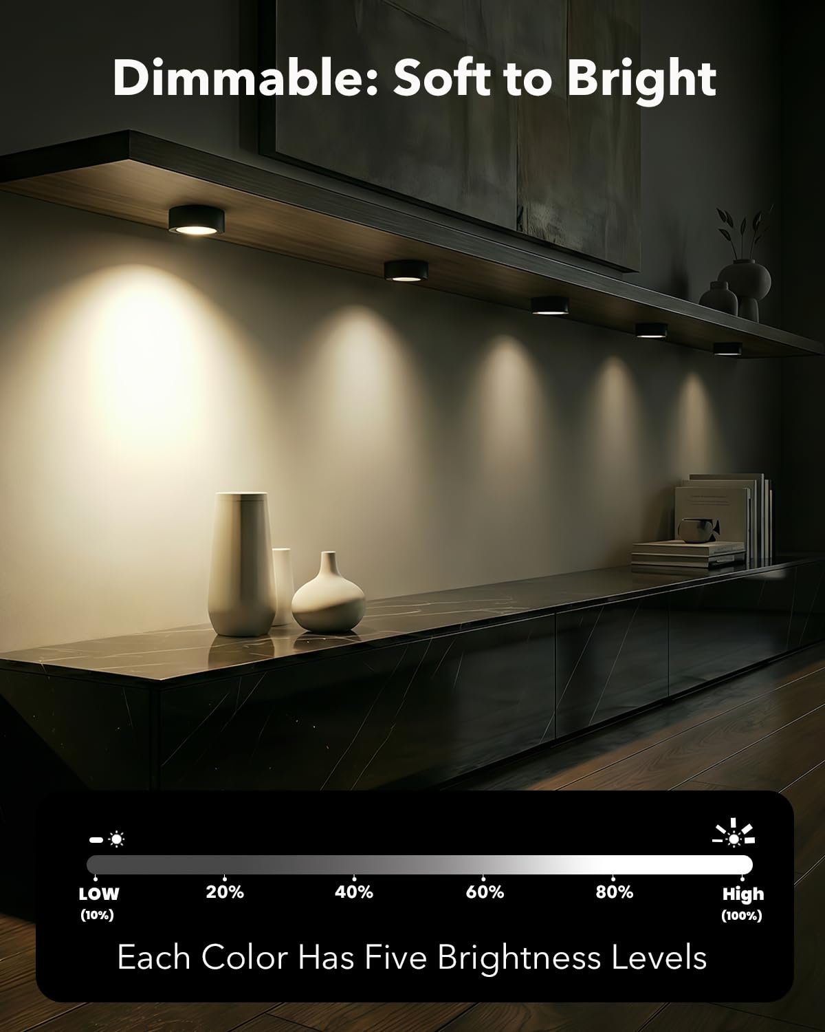 Luce LED Vetrina RGB Ricaricabile USB, Nero Faretto Colorato a Batteria da 2400mAh Luci Armadio Senza Fili con Telecomando e Magneti Luce Sottopensile Cucina LED Adesiva Lampada Sotto
