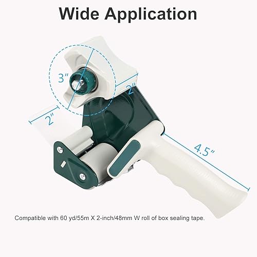 Miniatura 3 de JARLINK Paquete de cinta de embalaje transparente (12 rollos) con 2 pistolas dispensadoras con 2 rollos de cinta para envío, embalaje y sellado en
