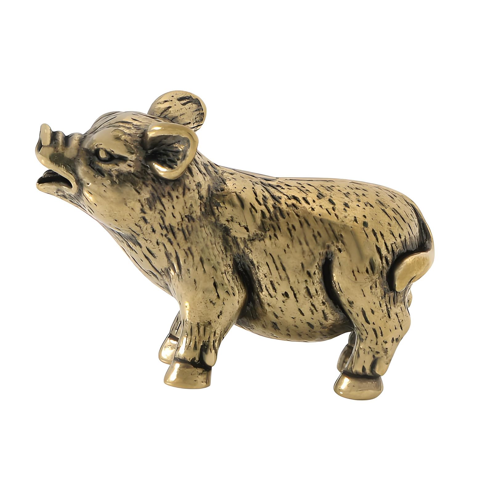 Shntig Zodiacs Statue Antiqued Brass Pigs Miniature Figurine Decors Symbolizing Wealth and Fortunes Home Collectible Ornament Little Pigs Sculpture