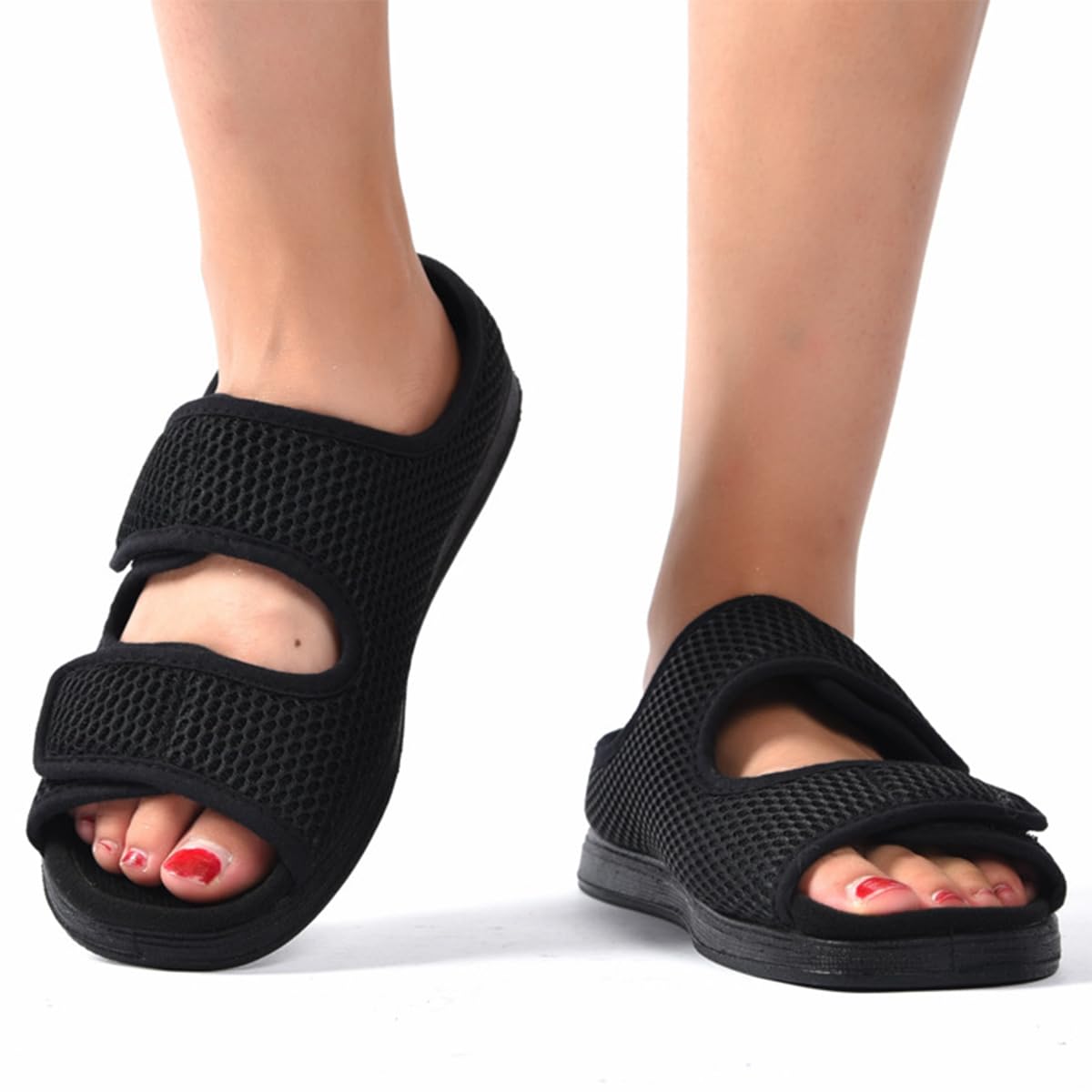 Scarpe per Diabetici Donna Extra Larghe Pantofole Ortopediche Comode Scarpe da Riabilitazione Traspirante Regolabili