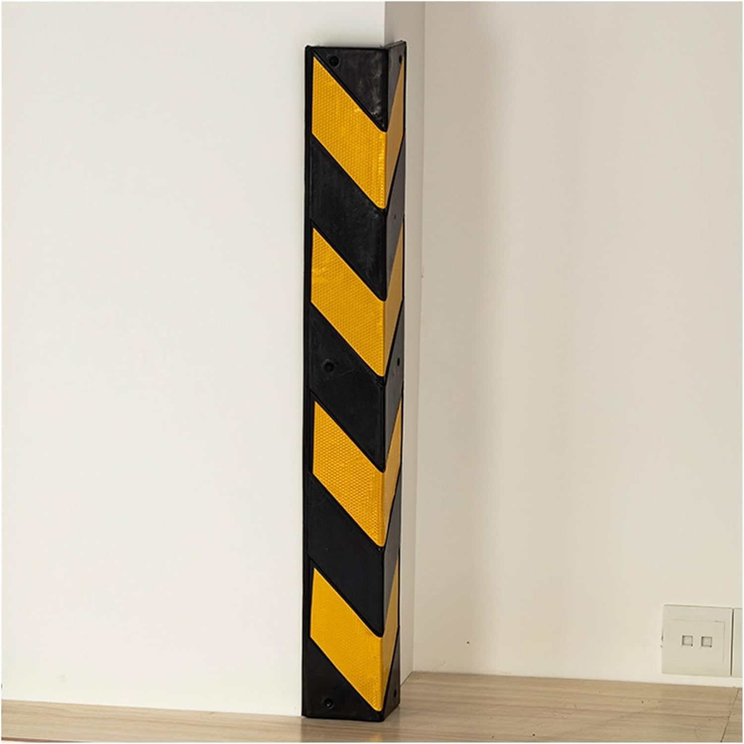 9FjB4sL Car Park Garage Corner Guard, Reflective Corner Guard with Yellow Stripe, L-Shaped Rubber Corner Guard,(10pcs-150cm)