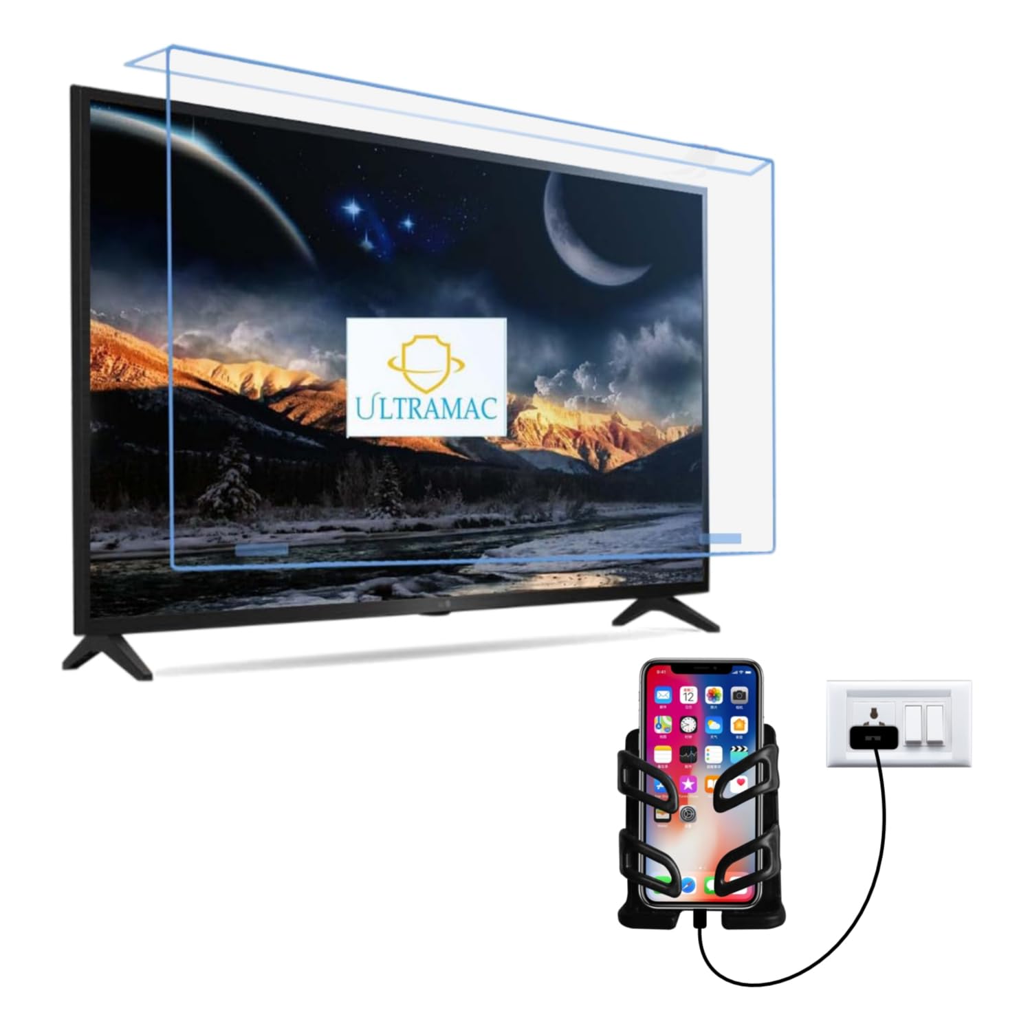 ULTRAMAC 55 INCH LED/LCD/3D/PLASMA TV Screen Protector Glass TV Guard [Non Breakable Tempered Fiber Glass Guard]- 100% Crystal Clear Transpart 1 YEAR WARRANTY (B09RTJ36LW) Amazon Price History, Amazon Price Tracker