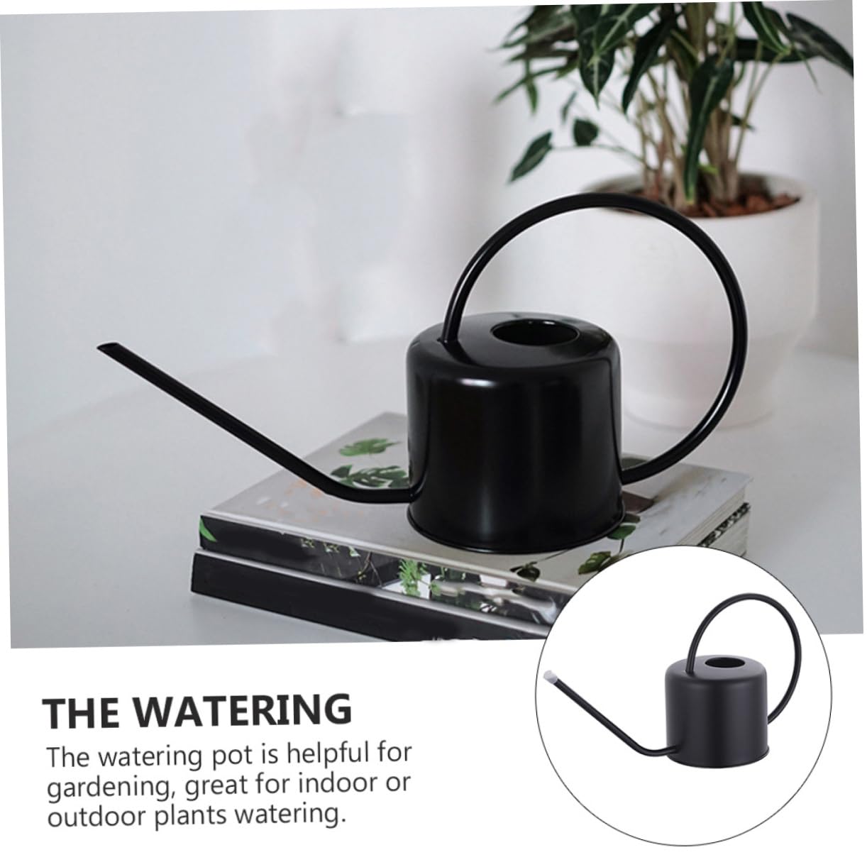 UPKOCH Regadera Ligera Superficie Lisa para Plantas de Acero Inoxidable Capacidad de 1.3l para Riego en Jardinería y Plantas Exteriores