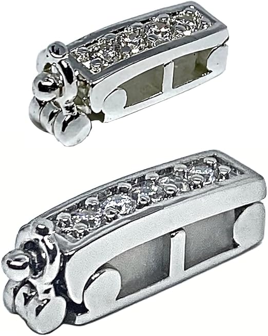 Infinity Clips Necklace Shortener 2 Pc Set for Thin Chains Silver Plated Brass