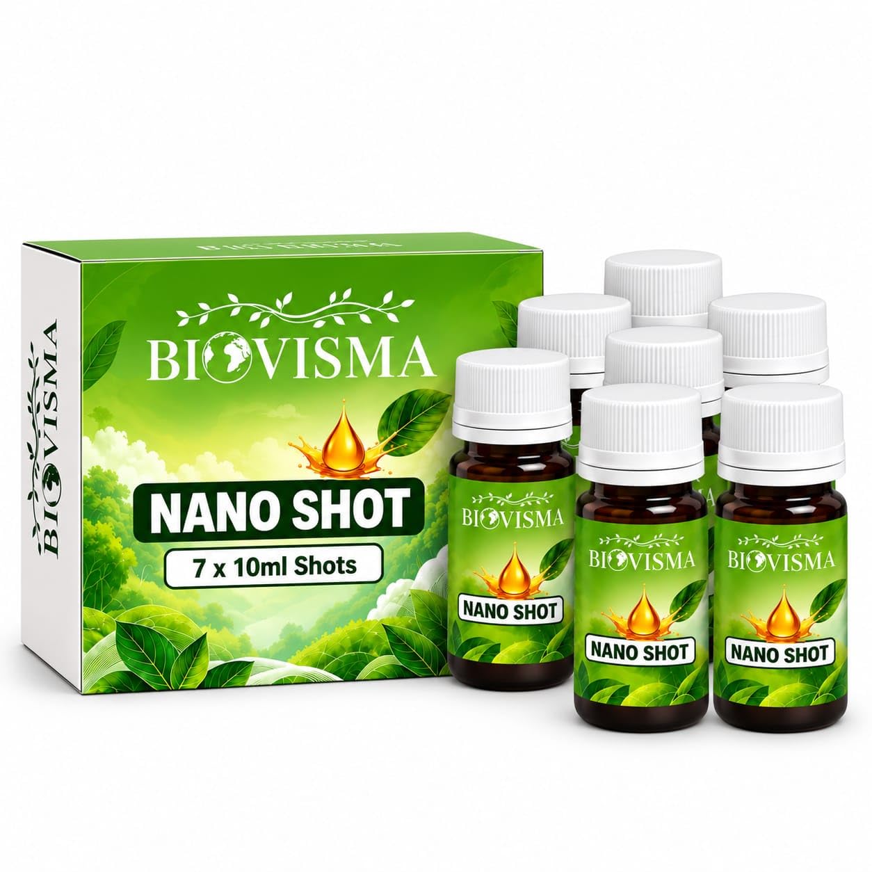 Body Detox Nano Shot | Ayurvedic Daily Cleanse Drink | Natural Body Detox, Digestion Support, Clear Skin & Immunity | 7×10ml Herbal Nano Shots | For Men & Women