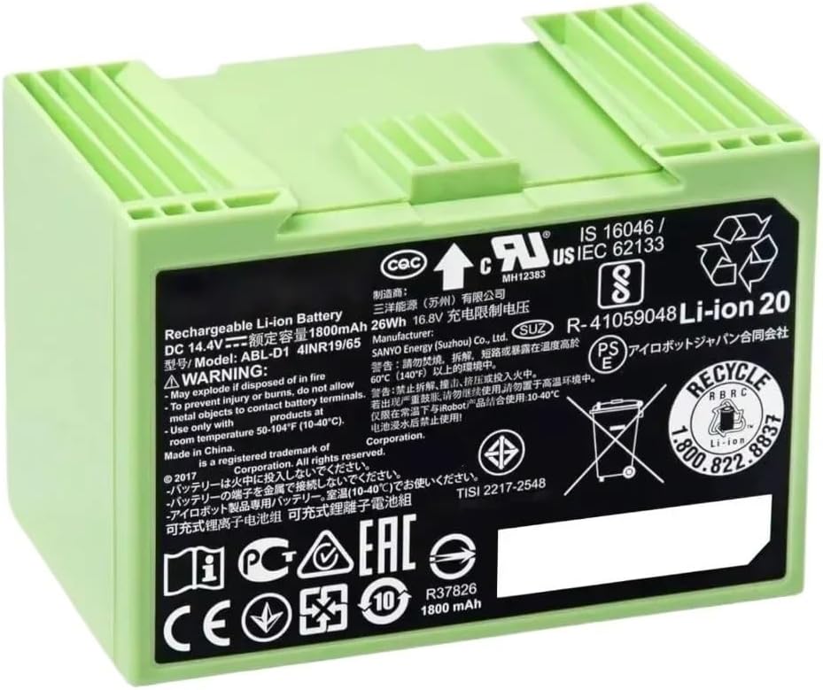 High Capacity 5000mAh 14.4V ABL-D1 Battery，Compatible for Roomba，i3+ I4+ I7+ I8+ E & I Series Robot Vacuum Cleaner.(4000mAh)
