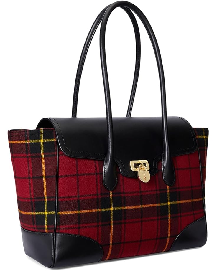 Plaid Nappa Leather Continental Wristlet