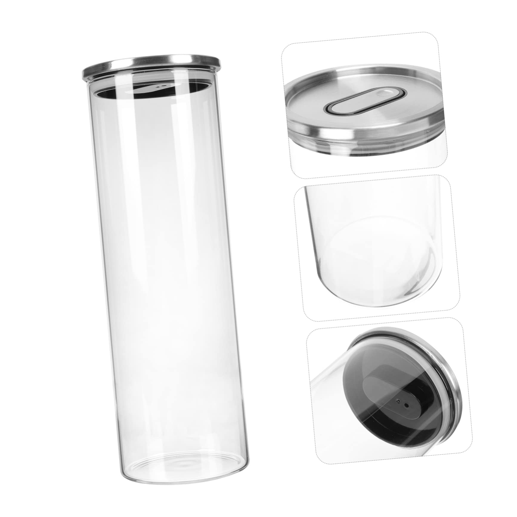 Hemobllo Barattolo Sigillante in Vetro Da Cucina 1700ml Coperchio Sigillato, Contenitore Per Alimenti, Conservazione Ermetica Per Snack e Biscotti