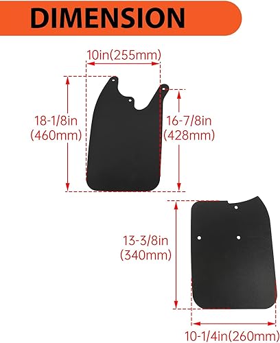 Miniatura 6 de ECOTRIC Aletas de barro compatibles con Toyota Tacoma 1995-2004 4x4 Prerunner con ruedas de 6 lengüetas, 4 guardabarros guardabarros protector