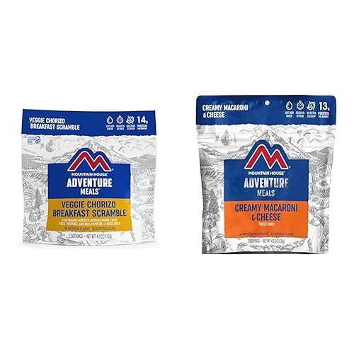 Mountain House Veggie Chorizo Breakfast Scramble 2-Servings & Creamy Macaroni
