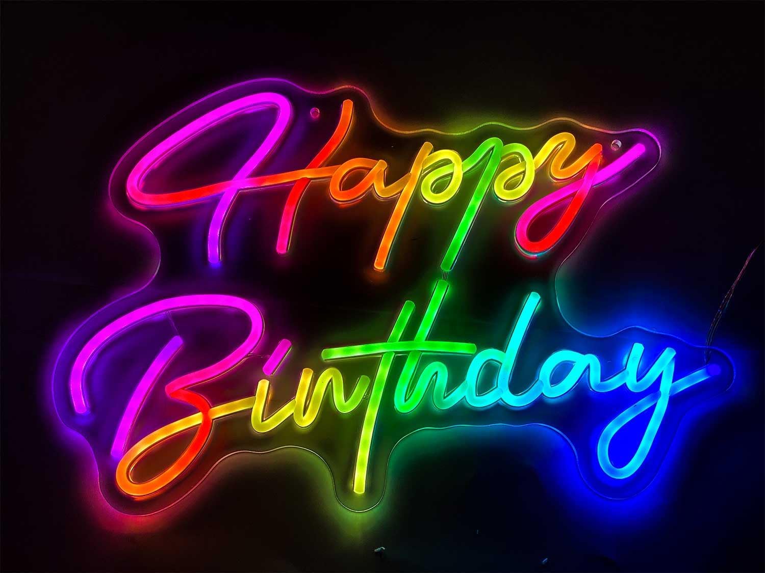 smart rgb & color flow effect happy birthday led neon sign with remote & app control music sync timer setting led acrylic light for wall party décor bedroom bar wedding home birthday usb powered happy birthday app