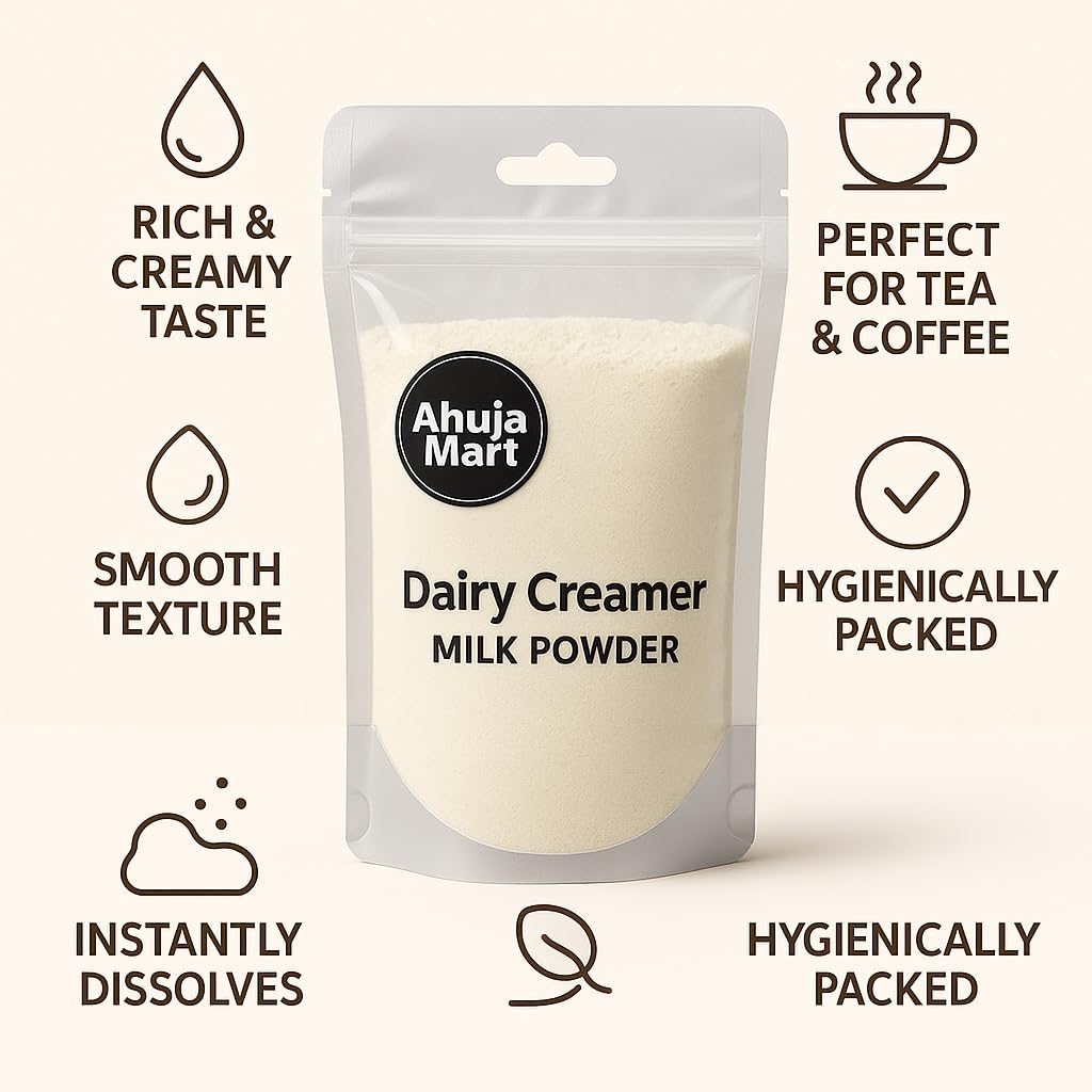 Ahuja Everyday Dairy Creamer Pouch 100G | Everyday Dairy Creamer, Everyday Dairy Whitener, Everyday Dairy Whitener Milk Powder | Rich & Creamy Taste | Premium Instant Milk Powder for Tea, Coffee & Beverages 1