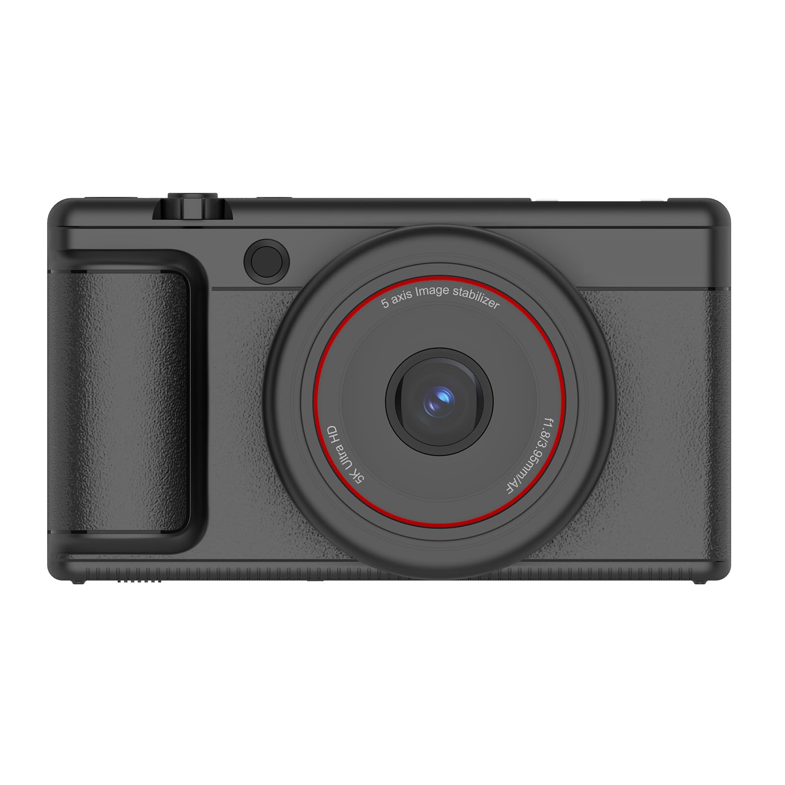 Asixxsix Fotocamera digitale 5K, fotocamera da viaggio con autofocus da 80 MP e zoom 16X con schermo ribaltabile a 180 gradi, stabilizzazione a 6 assi, videocamera per fotografia (BLACK)