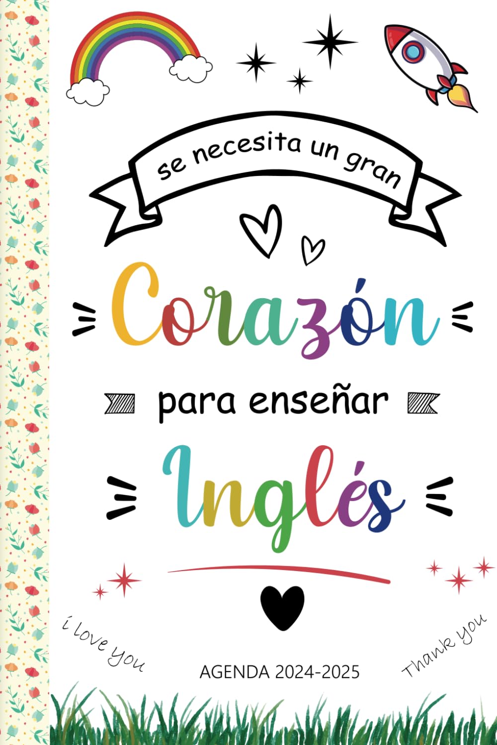 Agenda Profesora Inglés 2024 2025 A5: Planificador semanal y mensual | una semana en dos páginas | 12 meses | cuaderno del profesor 2024/2025 | regalo para maestra de infantil | formato pequeño