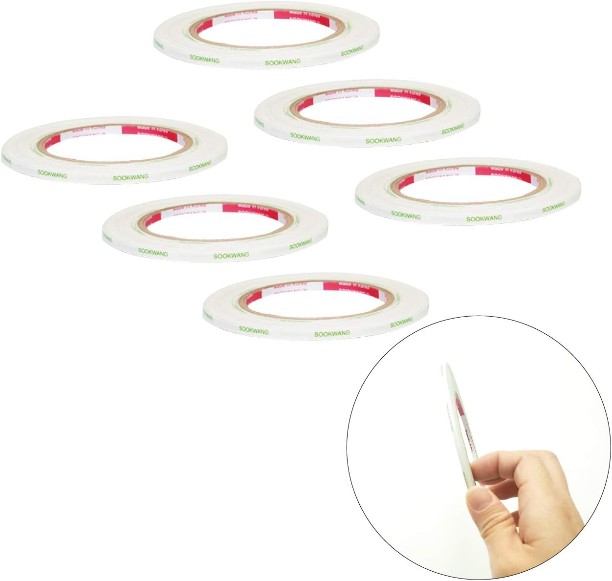 SookwangDouble Sided Adhesive Tape (scor-Tape) for Craft 3mm25m-6pcs