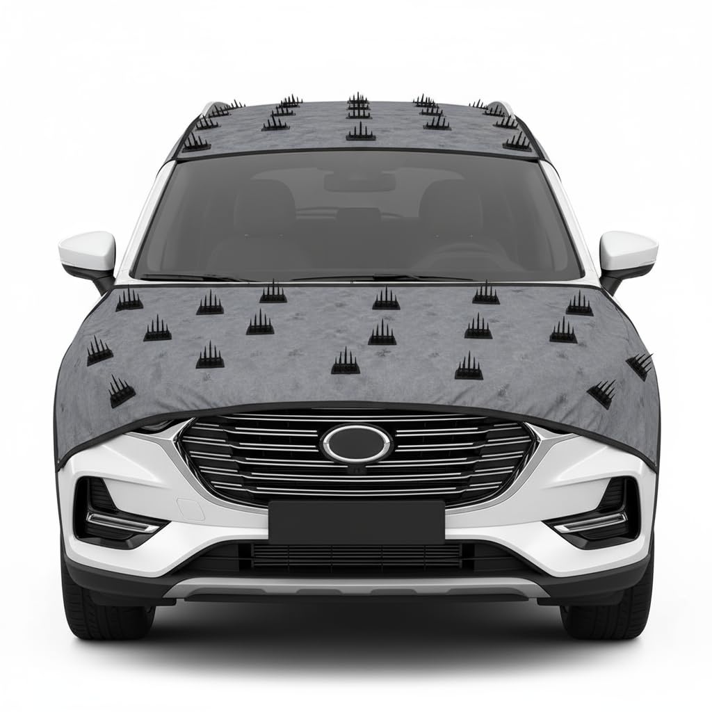 Dog Protection Car Cover with Spikes | Universal Fit Roof (60x43 in) & Bonnet (50x31 in) | Anti Monkey & Animal Deterrent | Waterproof Dustproof Scratch Safe Outer Car Body Cover | Set of 2-image-8