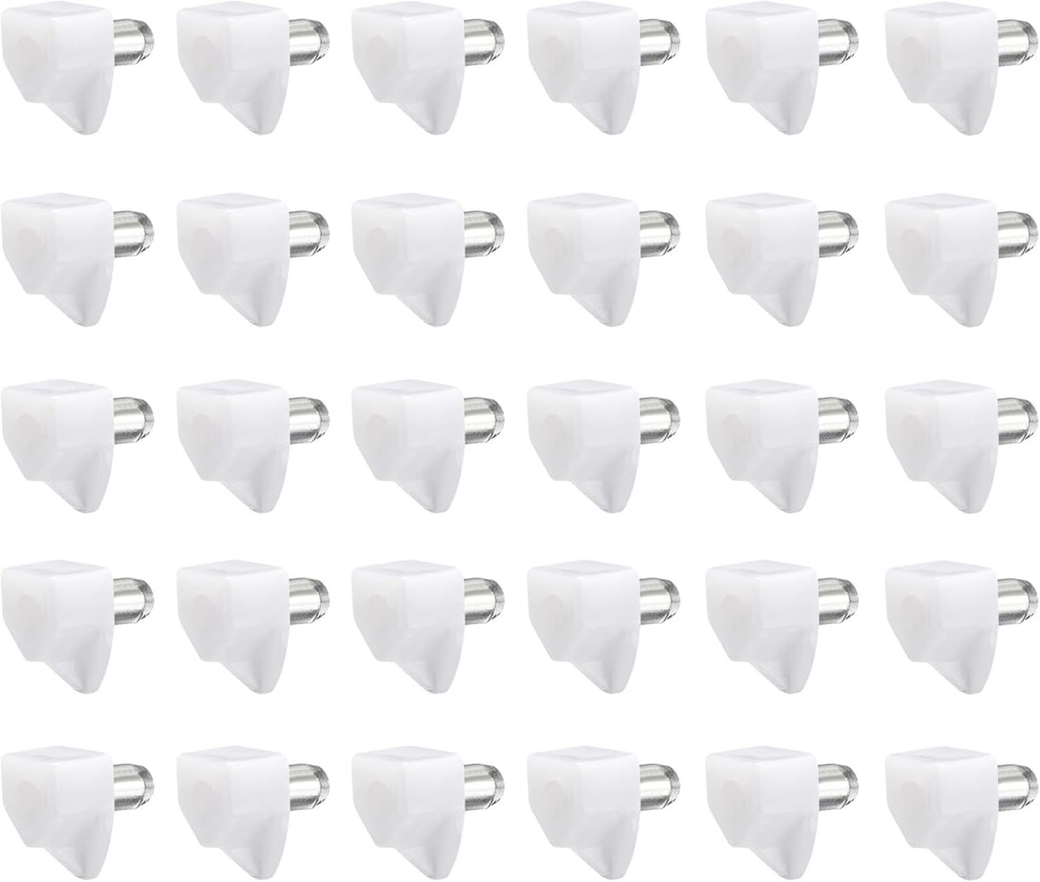5mm Plastic White Cabinet Shelf Support Pegs, Transparent Cabinet Shelf Pins, Plastic Replacement Peg Cabinet Shelf Holder Pins for Cabinet Furniture Book Shelves, 50Pcs (50, White)