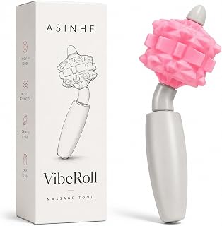 VibeRoll Mini Massage Tool for Trigger Point Relief, Handheld Muscle Roller Stick for Neck, Legs, Arms & Back, Portable Deep Tissue Recovery Tool
