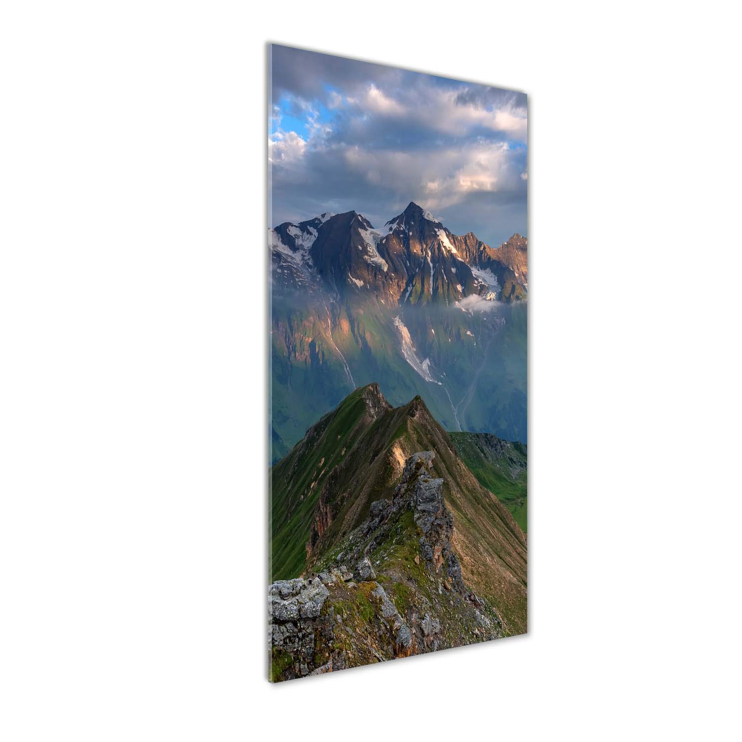 Image sur verre de montagne Tulup 50x125 | Un panorama de nature vert pour votre salon