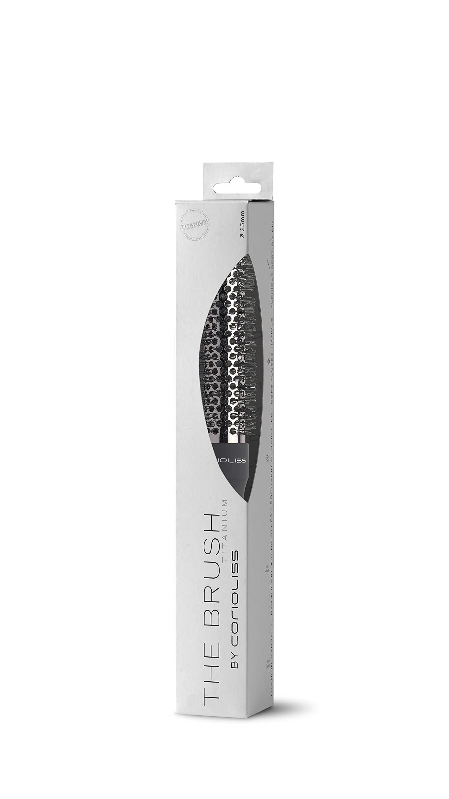 Corioliss Brush Titanium | Cepillo de Pelo para Mujer | Cepillo de Titanio y Cerdas Termocrómicas | Perfecto para Cabello Medio (KIT3-43/33/25 mm)