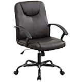Home Office Chair Ergonomic Desk Chair Leather Computer Chair with Lumbar Support Executive Swivel Chair Rolling Adjustable Task Chair for Men(Brown)