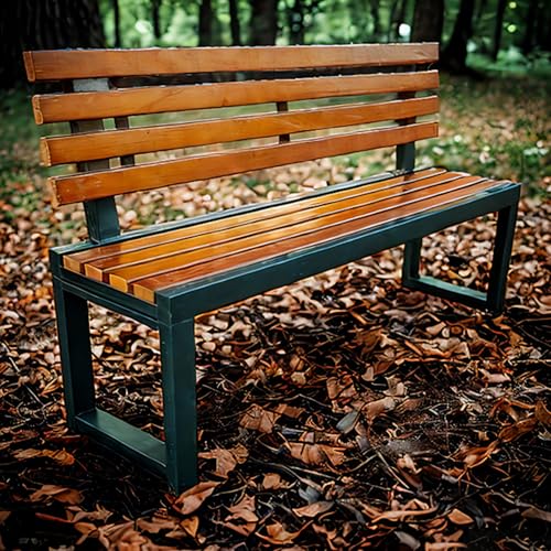 Banc de jardin résistant blanc et jaune 40x100 cm avec dossier - 7