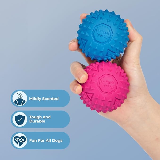 Pelota de goma con pico para perro Best Pet Supplies pack 4 colores miniatura 2