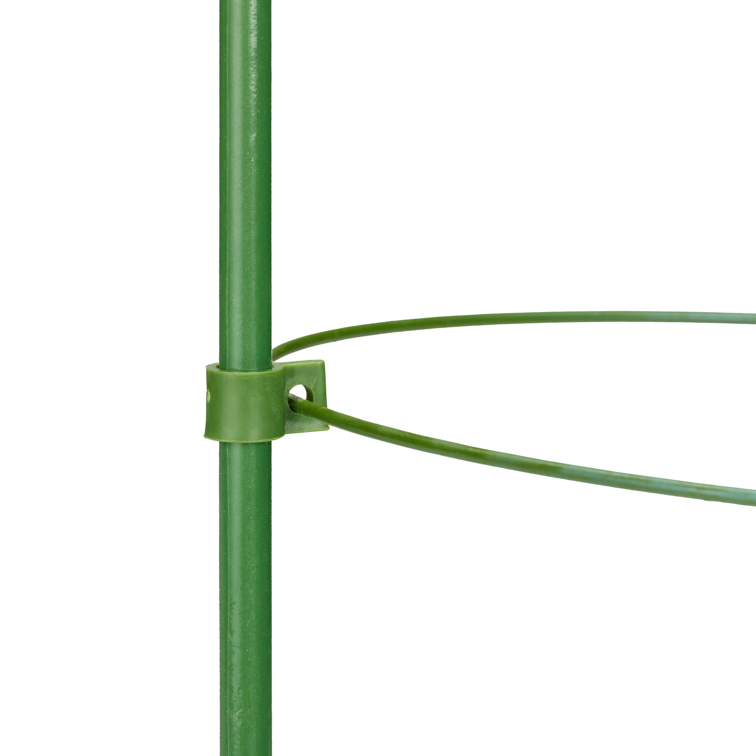 Relaxdays Podpora na rośliny pnące, zestaw 4 sztuk, 3 pierścienie, wys. x śr.: 60 x 20 cm, kwiaty i rośliny użytkowe, metal i tworzywo sztuczne, podpórka do roślin, zielona