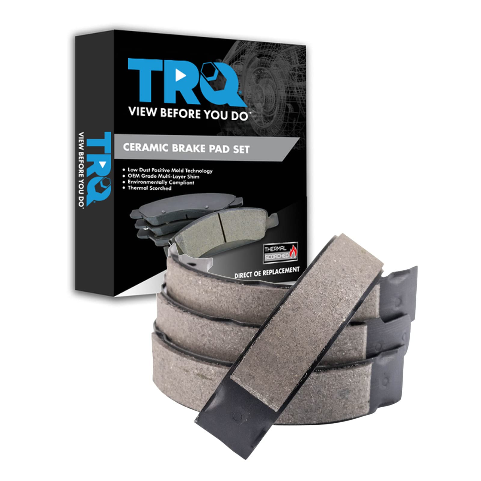 TRQ Rear Parking Brake Shoe Set