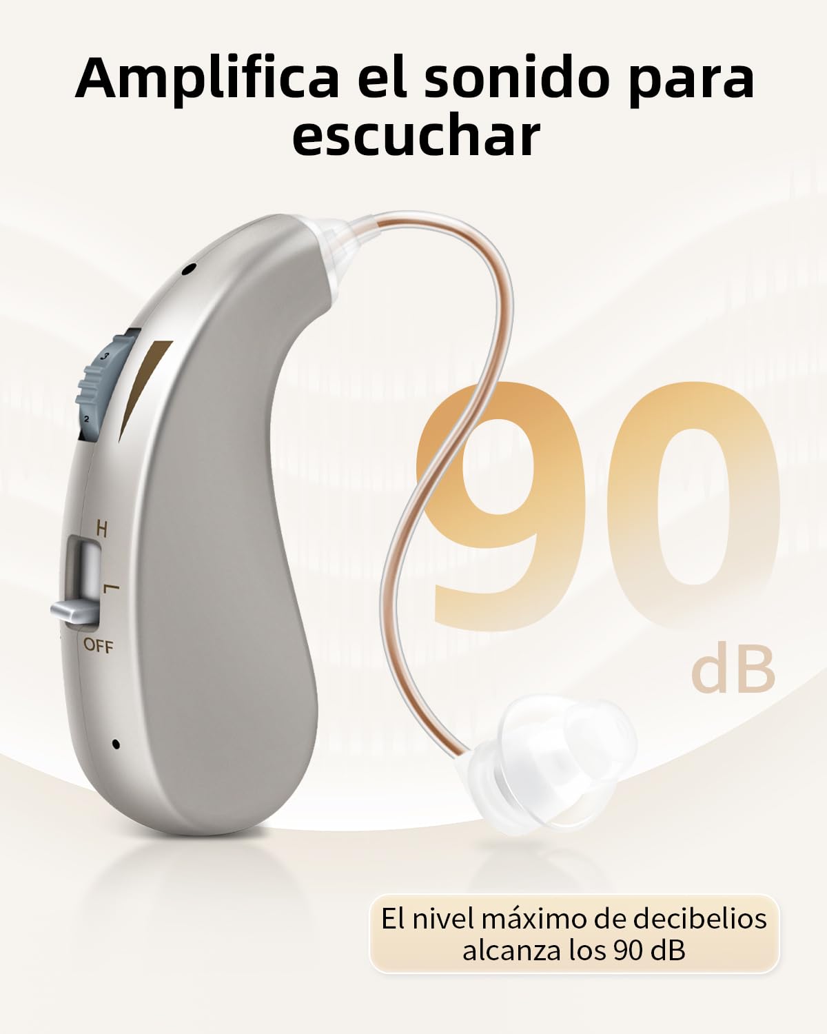 Britzgo VHP-1206 Dispositivo Recargable de Gancho，Tecnología de Procesamiento Digital de Señal，40 h de Batería，Doble Modo de Sonido，Diseño Ligero y Cómodo