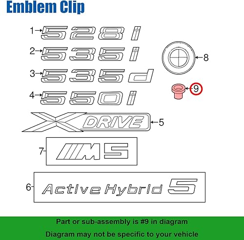Miniatura 3 de OAUTOO Kit de clip de ojal para emblema de 12 piezas para la mayoría de los modelos