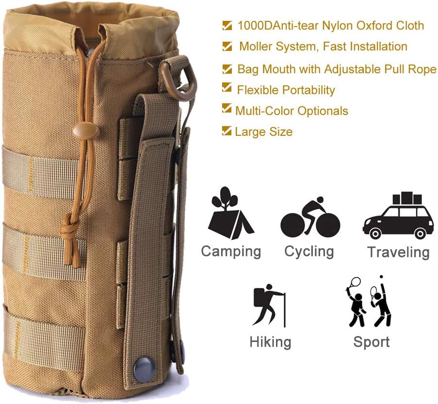 Upgraded Tactical Drawstring Molle Water Bottle Holder Tactical Pouches - Image 2