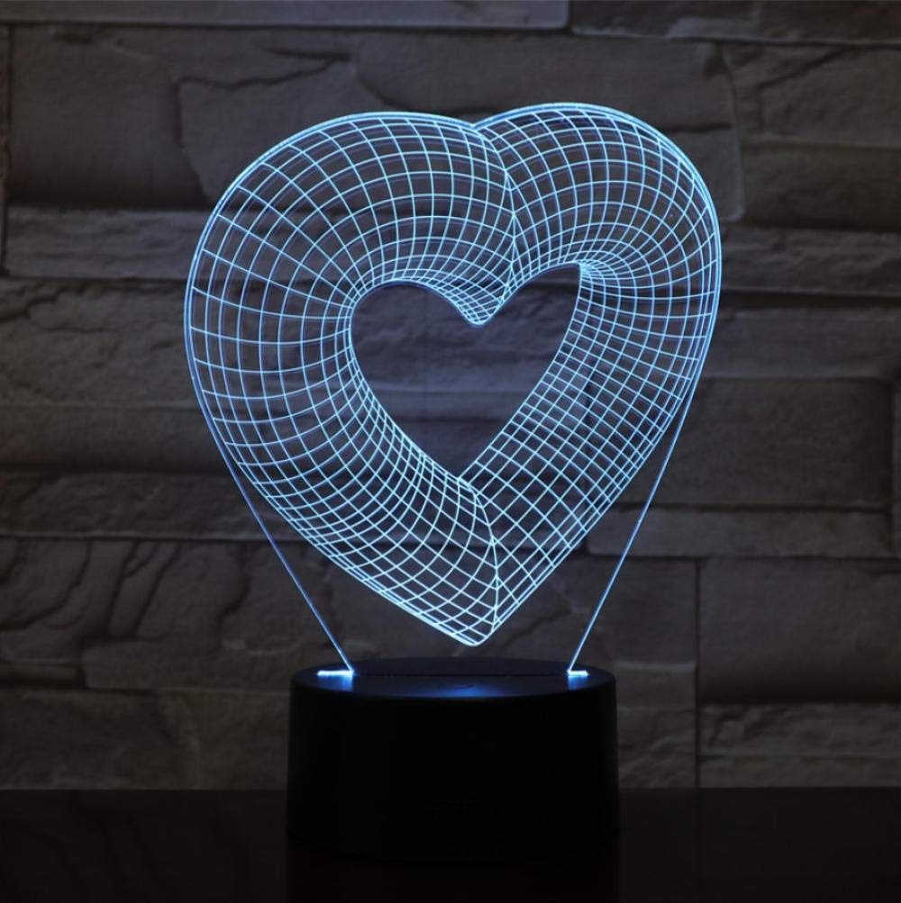 althiqahkey Hearts 7/16 Colors Chang 3D LED Night Light Dream Bedroom Decoration Lamp Man Kids Lovers Birthday Gift Dropshipping Light 3D