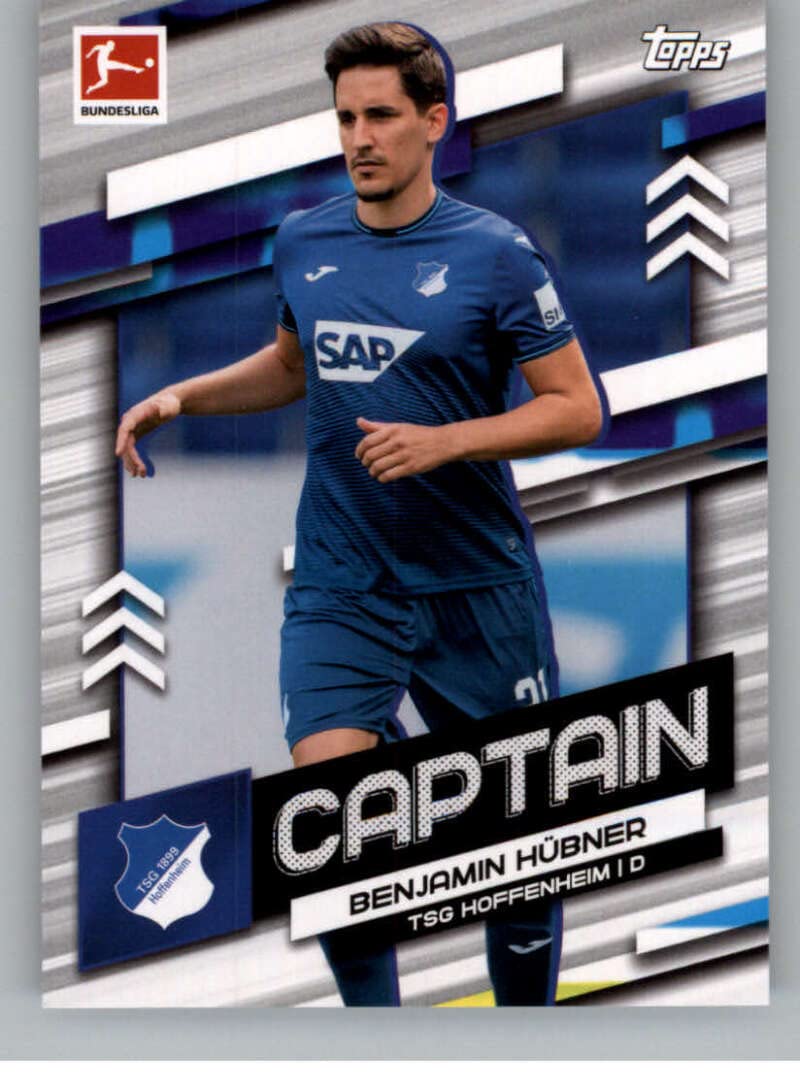 2021-22 Topps Bundesliga Team Captains #TC-BHU Benjamin Hubner TSG HOFFENHEIM Official German Soccer League Trading Card in Raw (NM or Better) Condition