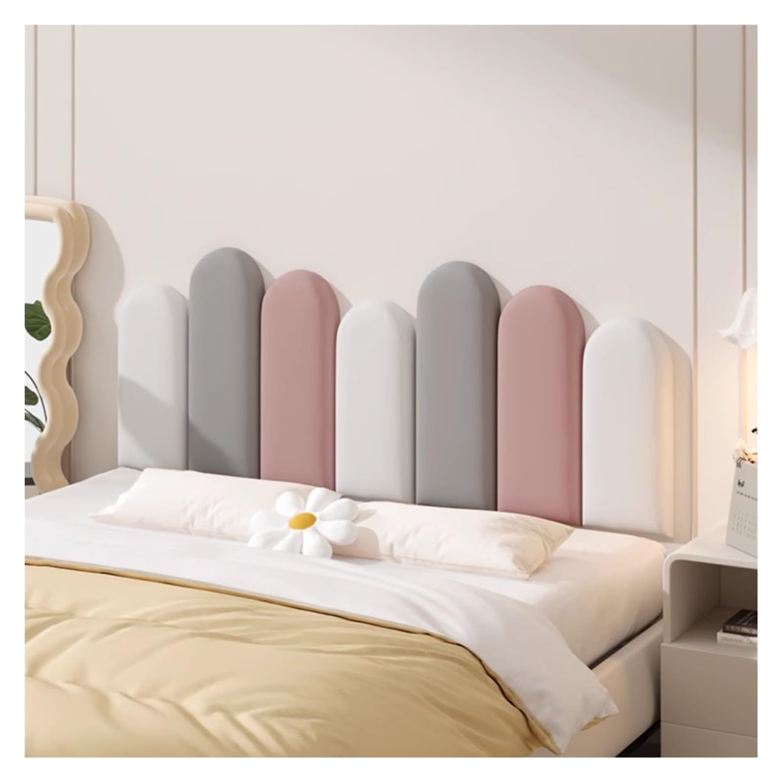 Acolchado de pared 3D para evitar golpes nocturnos en camas infantiles