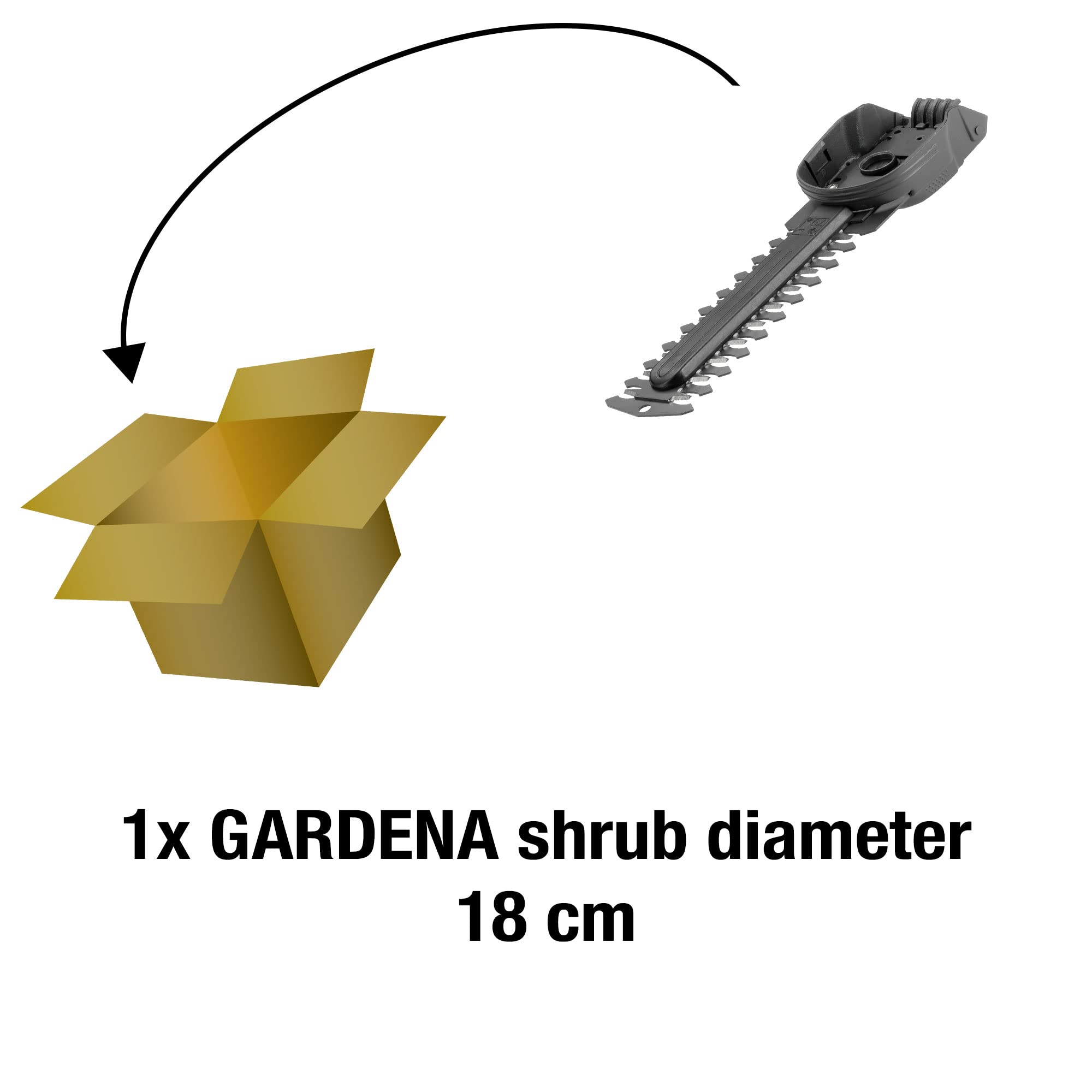 Gardena 2343 - Cuchilla de acero para arbustos, longitud de corte 18 cm