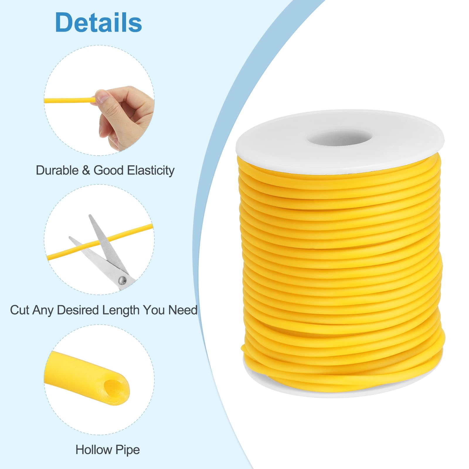 PATIKIL Hollow Pipe Rubber Cord 27 Yards 3mm - Image 3