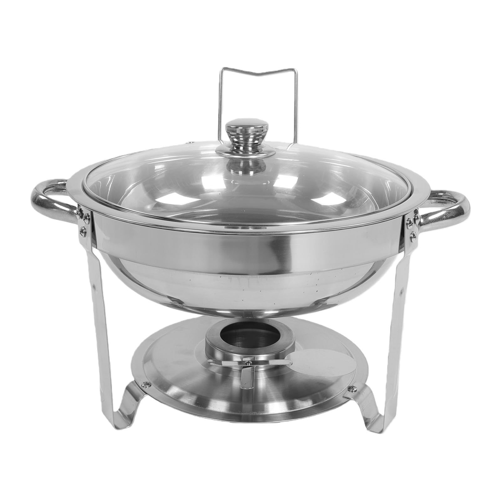 AMONIDA Scaldavivande Rotondi per Buffet, Acciaio Inossidabile da 4,5 Litri