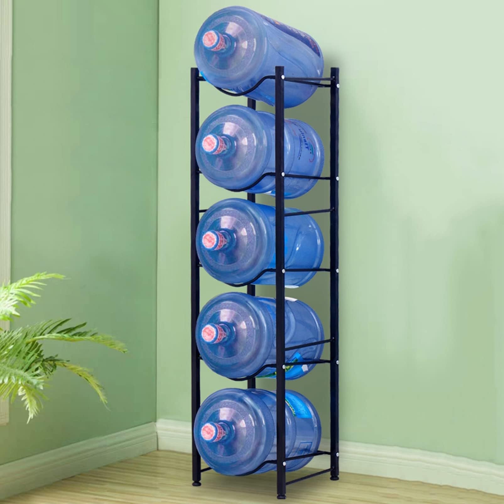 Supporto per secchi, supporto per brocche d'acqua impilabile da 5 galloni, organizer in acciaio al carbonio per impieghi gravosi - contenitore staccabile per bottiglie d'acqua, refrigeratore da 5 gal