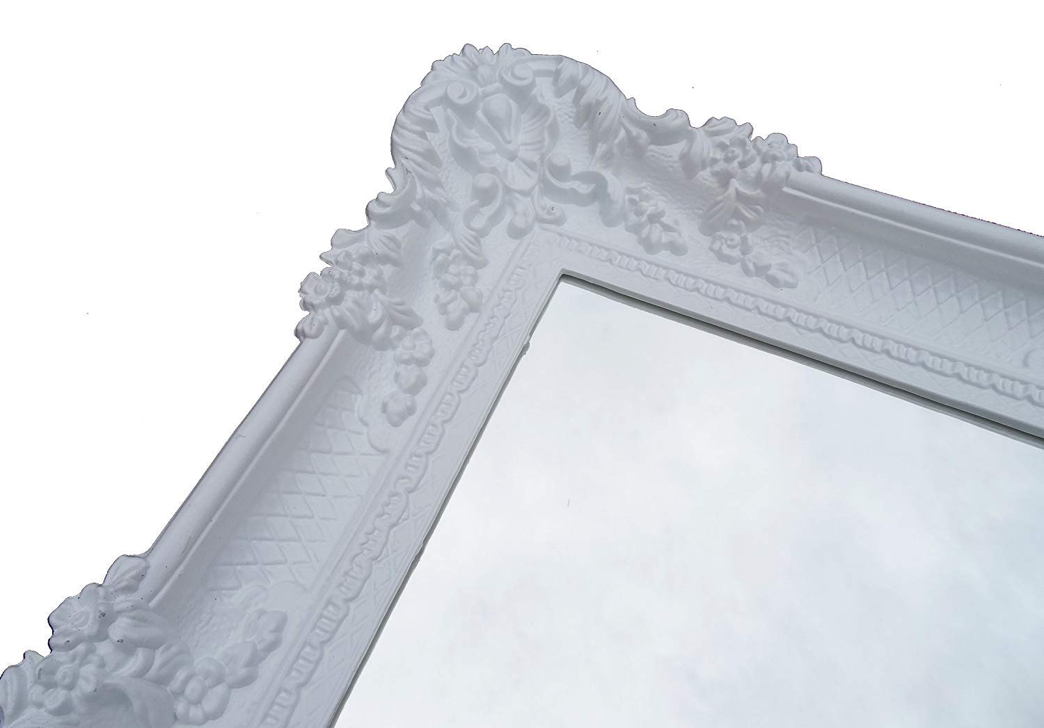 Specchio da parete XXL, colore bianco, 96 x 57 cm, stile barocco, stile shabby chic, 75SP