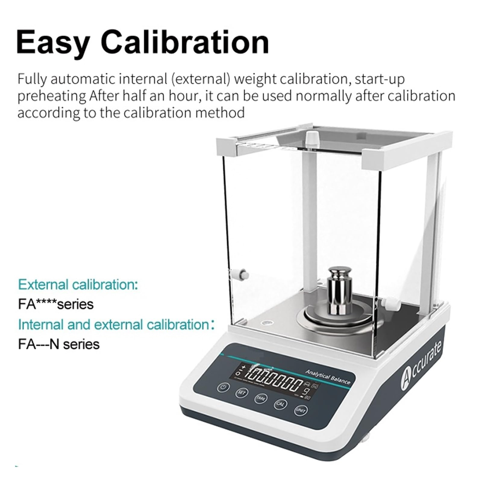 Básculas de laboratorio Balanza analítica Microbalanza digital Escala de precisión 120 g/220 g Rango 0,0001 g Resolución Función múltiple(FA1204(120g 0.1mg))