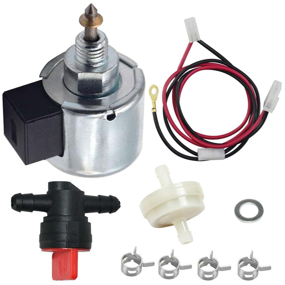 ZAMDOE 694393 Solenoide di intercettazione Carburante 846639 Compatibile per Briggs Stratton 28AH76-0113-E1 28AH77-0112-E1 Motore per Attrezzature da Giardino e Prato, per Toro 71286 74327