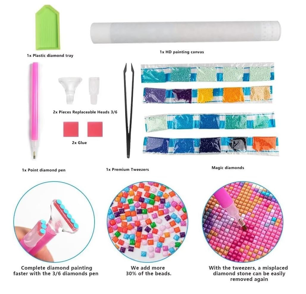 Diamond Painting Libro, Diamond Painting Erwachsene Libro Bastelset, DIY Diamant Malerei Runder Vollbohrer Diamanten Kinder Malerei Stickerei Kreuzstich Dekoration, Geschenk 90 x 120 cm PJY9 3-2