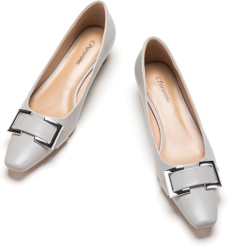 C.Paravano Tacones bajos Zapatos de tacón para mujer Tacones cerrados Tacones gruesos Zapatos para mujer elegantes