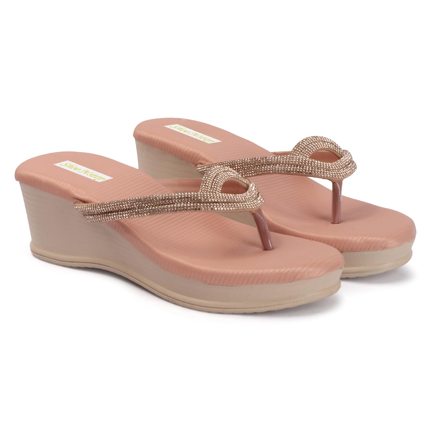 Women's Rhinestone Embellished Toe Ring Flip Flops | Lightweight Soft Cushion Slip-On Flats | Anti-Slip Comfortable Casual Sandals for Daily Wear, Party, Beach & Outdoor.-image-5