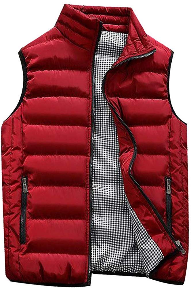 ShangSRS Men's Lightweight Sleeveless Jacket Gilet Body Warmer (Rot, XL)