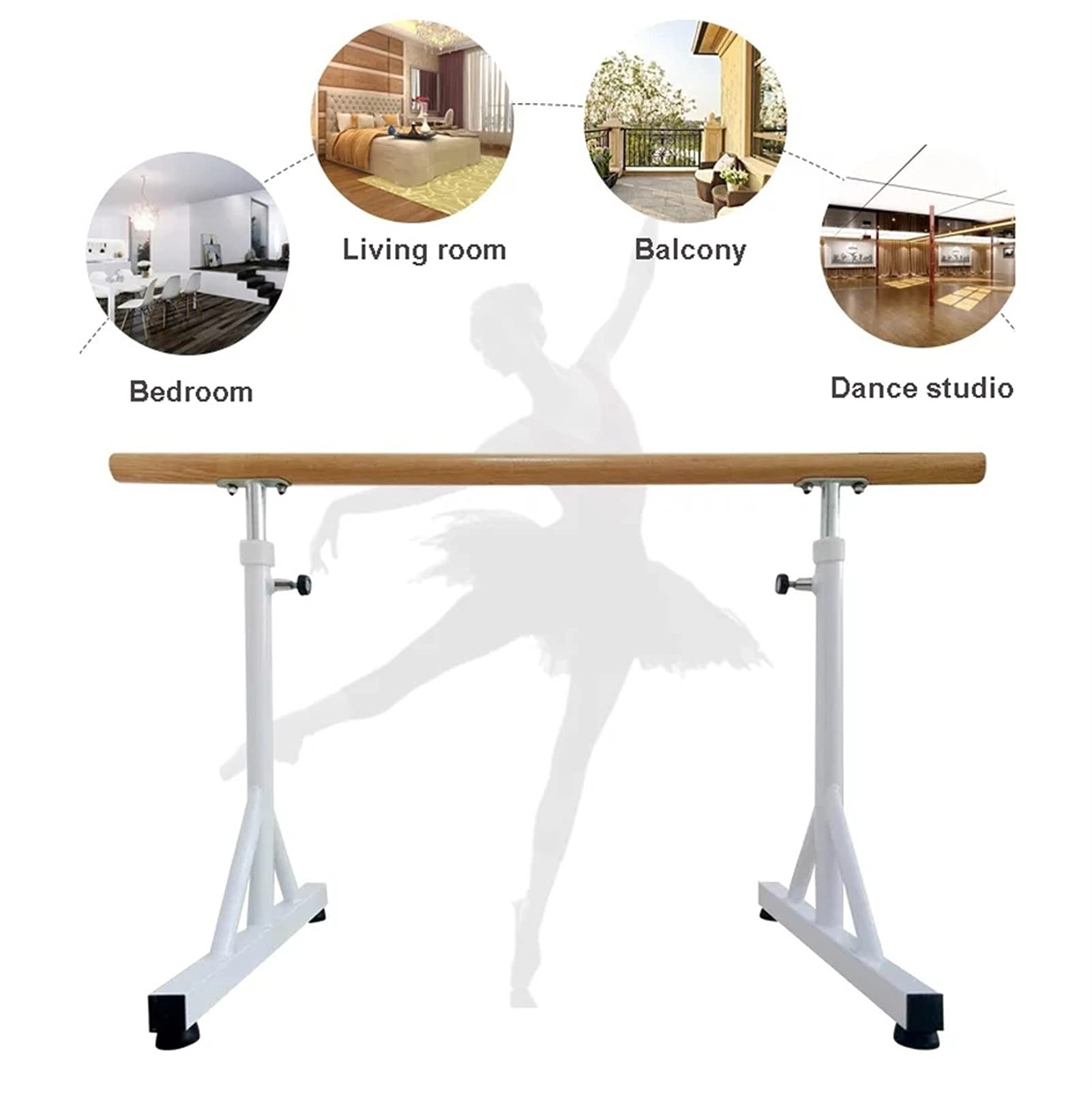 Ballet Bar,Ballet Barre,Gymnastics Bar,Portable for Home Gym Freestanding Dance Exercise Equipment Height Adjustable for Kids and Adults