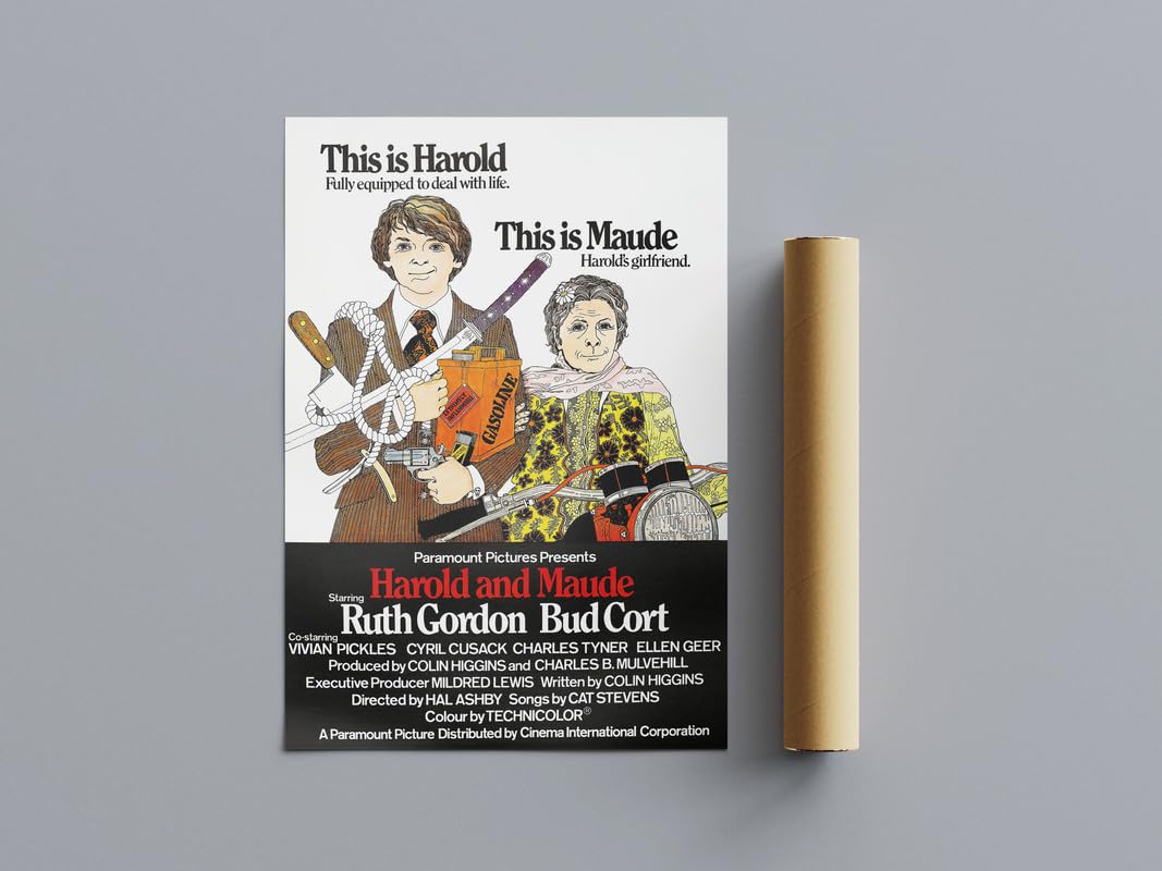 Pixie Posters Multi Colour Cult Classic Movie Posters Harold And Maude Wall Art (A4 Size 21Cmx29.7cm)